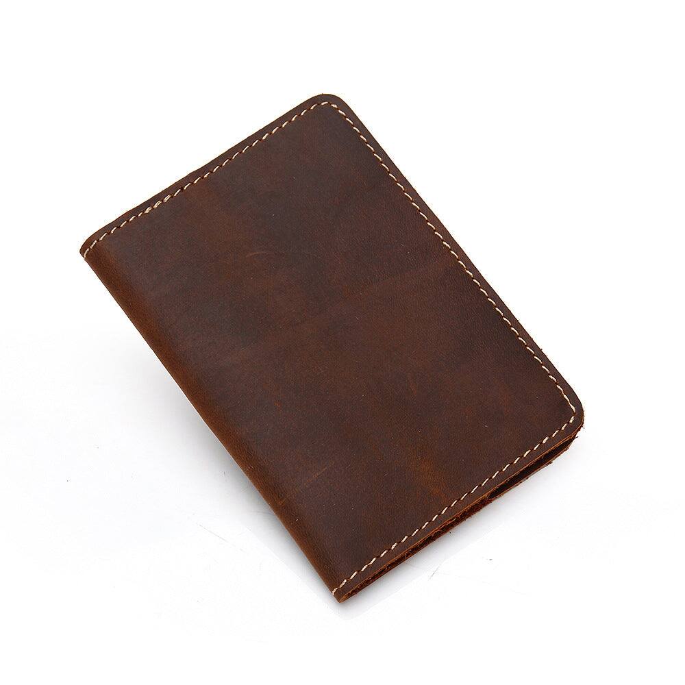 Alt View 6. Steel Horse Leather - Priam Handmade Leather Passport Cover - Brown.