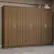 Angle. Madesa - Madesa 6 Doors Wardrobe with Ample Shelves and Hanging Space 94"L - Gray - Brown.