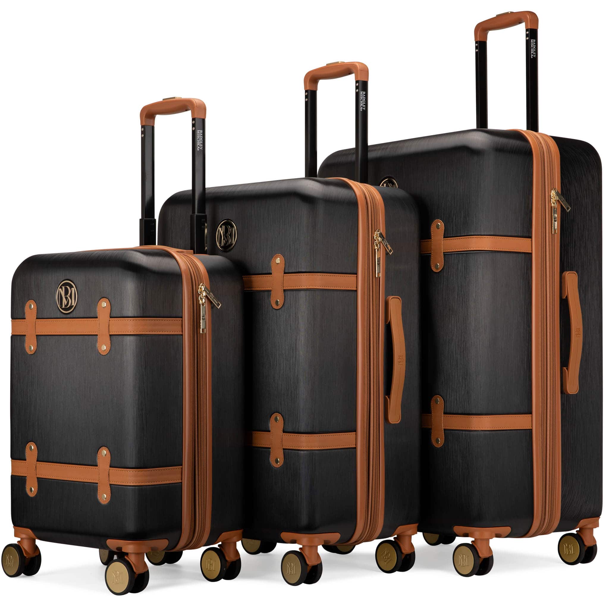 The text on the image reads:

- "BRIEFCASE" (on the handle of the largest suitcase)
- "BRIEFCASE" (on the handle of the medium suitcase)
- "BRIEFCASE" (on the handle of the smallest suitcase)
- "BRIEFCASE" (on the wheels of all suitcases)
- "BRIEFCASE" (on the logo on the front of all suitcases)