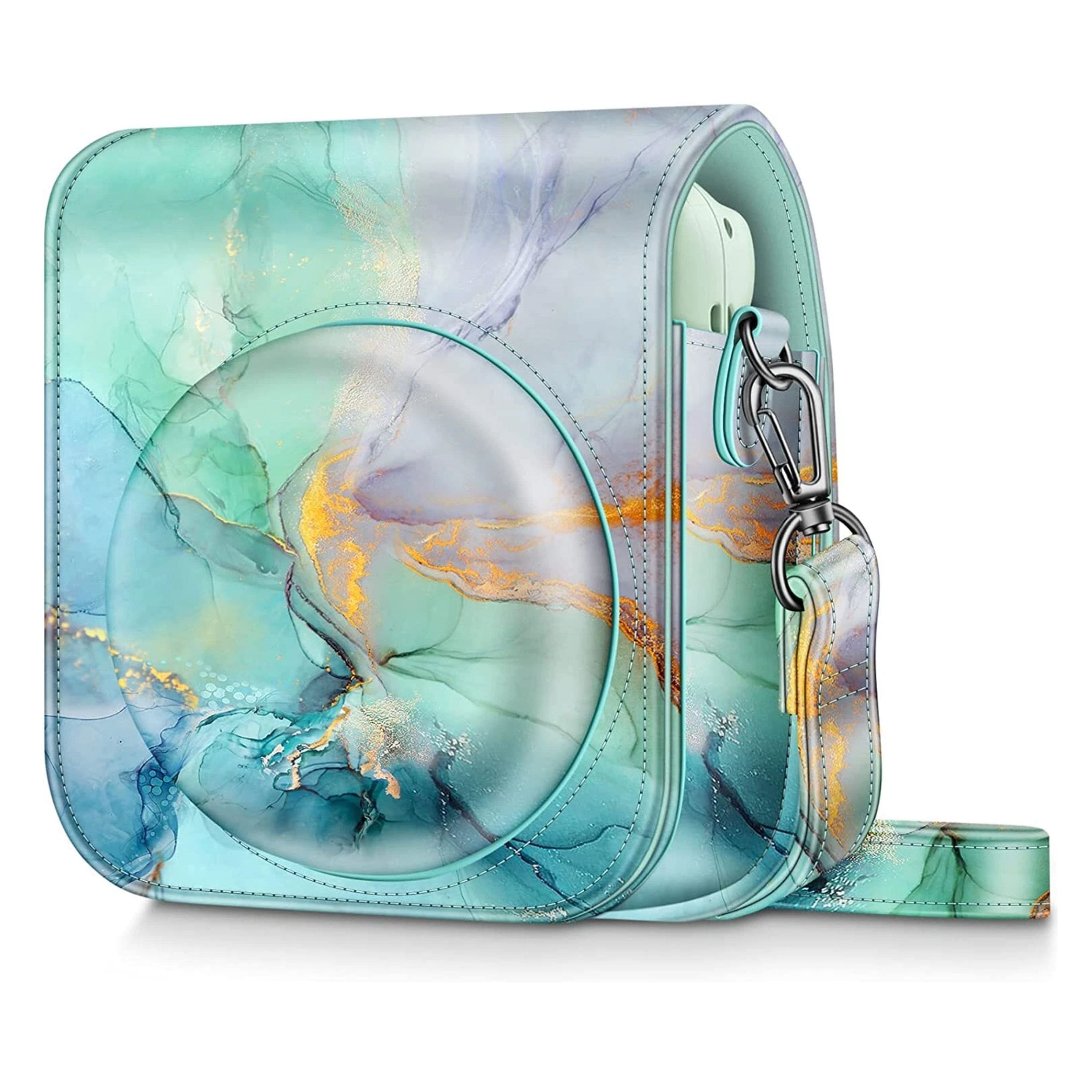 Kitcheniva - Protective Case Camera Leather Bag For Fujifilm Instax Mini 12 Instant Emerald Marble price history on PriceWatchPro
