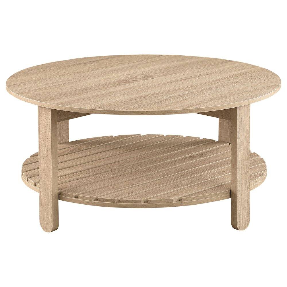 Alt View 2. Coaster Co. of America - Fowler 1-shelf Round Engineered Wood Coffee Table Natural - Brown.