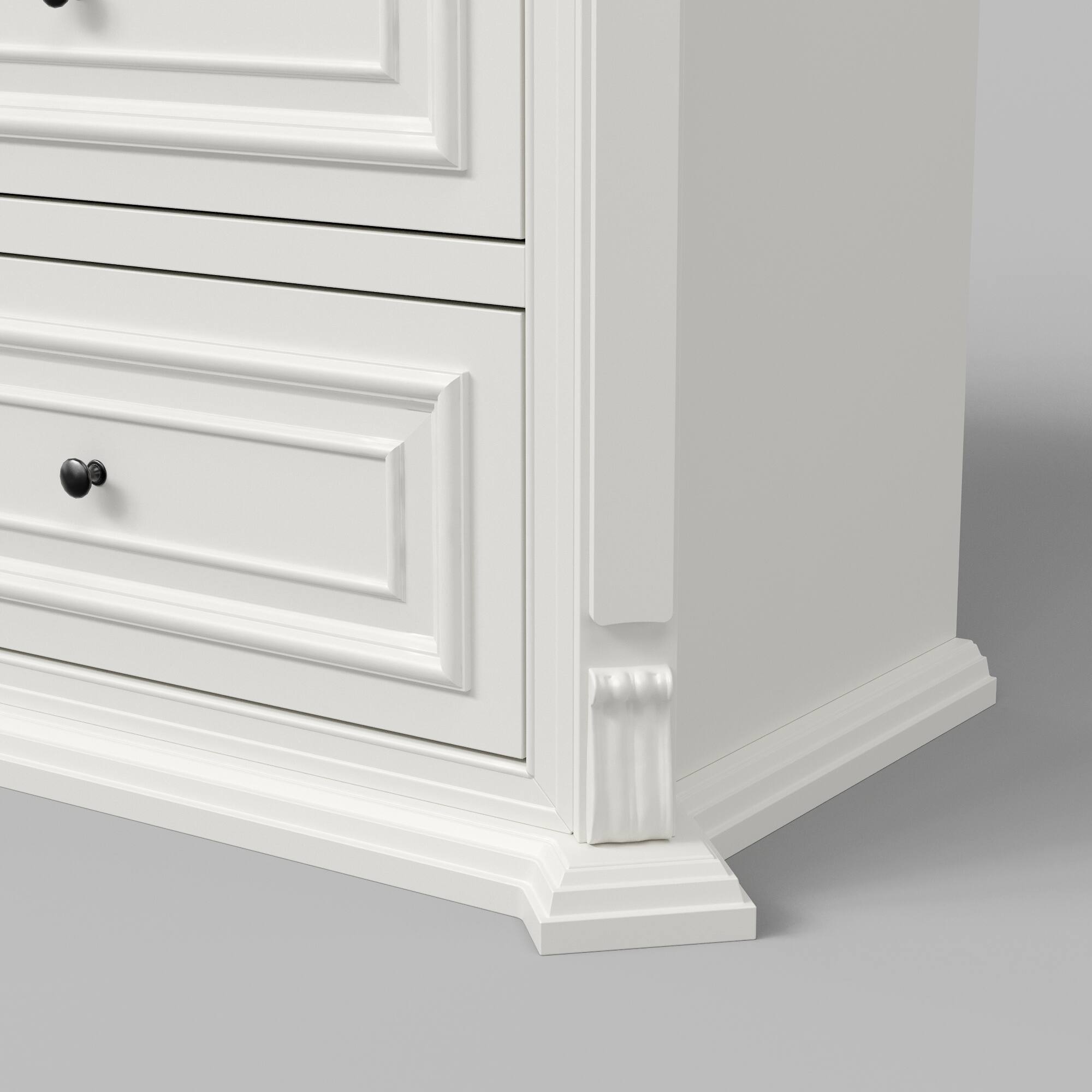 Alt View 7. Famapy - 6-drawer dresser, bedroom dresser, wide chest of drawers, storage dresser, European-style furniture, quiet-glide slides - White.