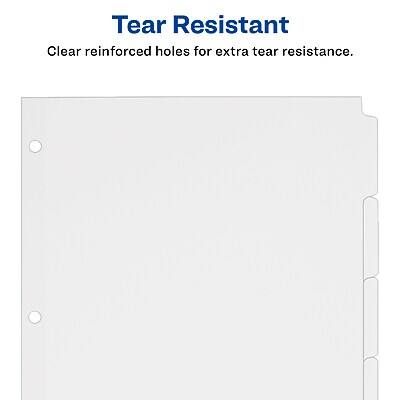 Tear Resistant  
Clear reinforced holes for extra tear resistance.