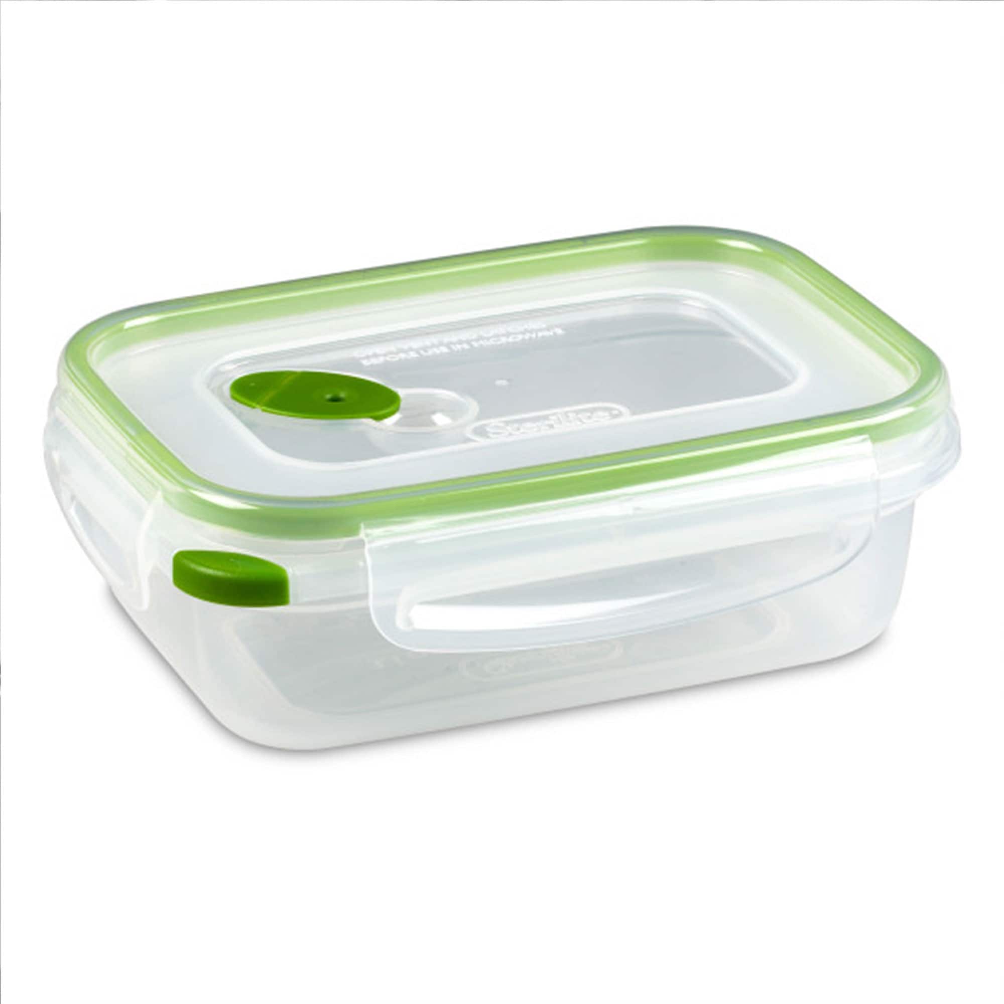 Sterilite - 3.1 Cup Rectangle Ultra-Seal Food Storage Container, Green (6 Pack) - Clear/Green lid - Thumbnail 3