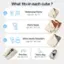What fits in each cube?

S: Underwear/Socks
- Size: 8.2" x 3.9" x 7"

M: Shirts/Jeans
- Size: 12.9" x 3.9" x 9.4"

L: Shirts/Jeans/Sweaters
- Size: 17.7" x 3.9" x 12.9"

Shoe Bag:
- Size: 16.1" x 9" x 4.7"

Toiletry Bag:
- Size: 9.3" x 4.3" x 3.7"