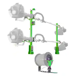 Green Touch Industries - String Trimmer Spool Rack & 2 Position Line Trimmer Rack - Black / Silver
