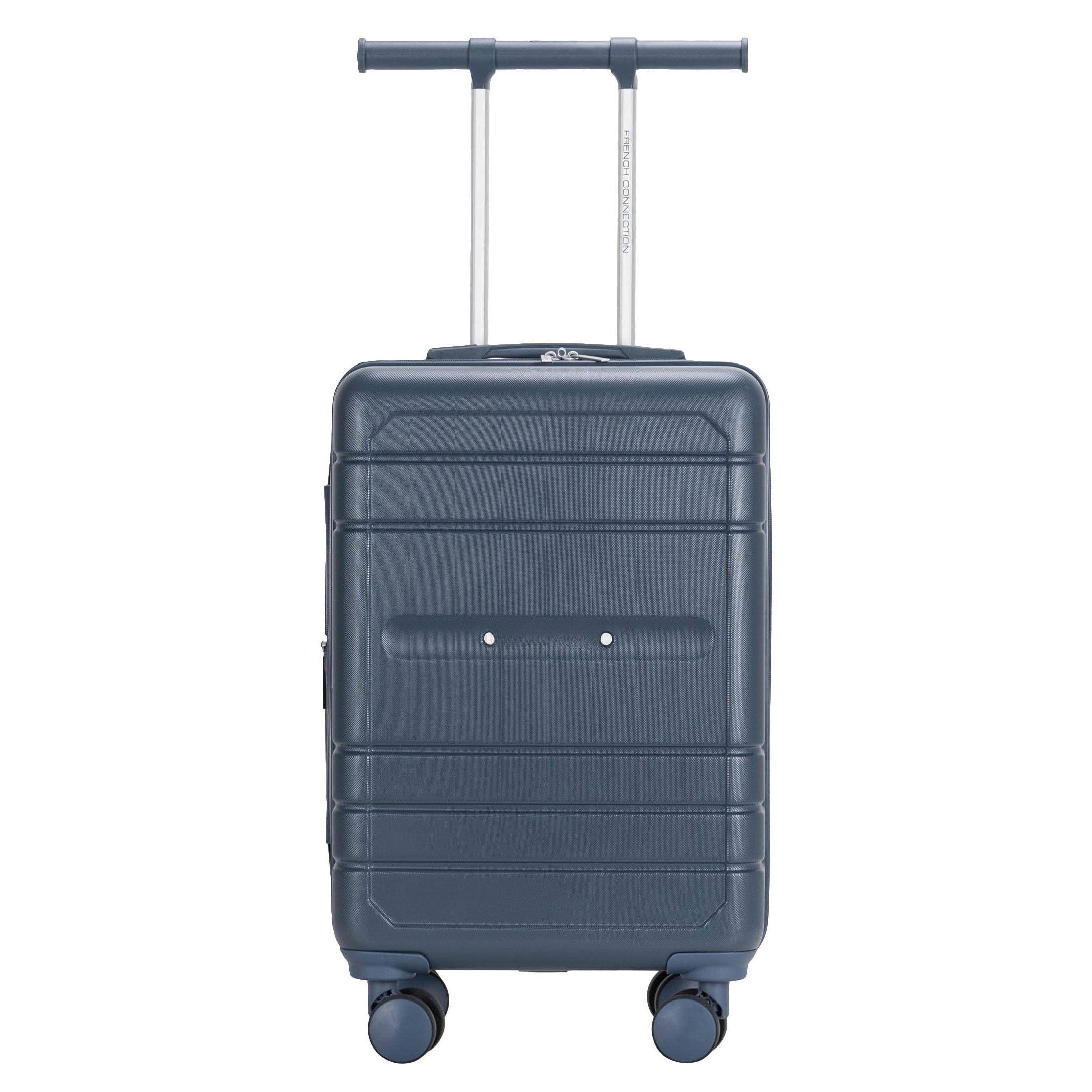 Dapper Styles - Le Voyage Luggage Set Sage 22" Carry-on secure wing system features - Navy-22" Carry-On