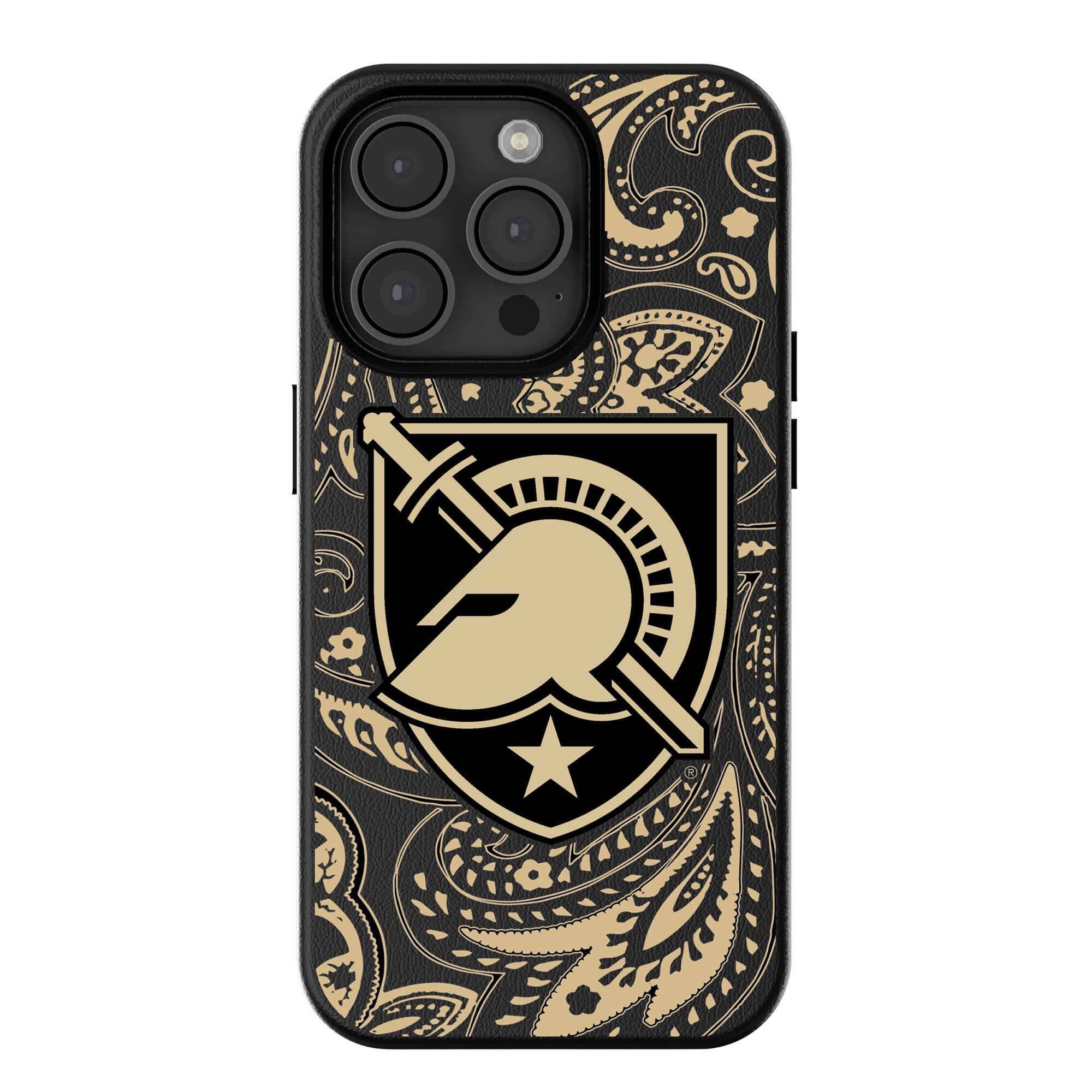 Front. Keyscaper - Army Black Knights Paisley iPhone Magnetic Bump Case - 13 - Black.