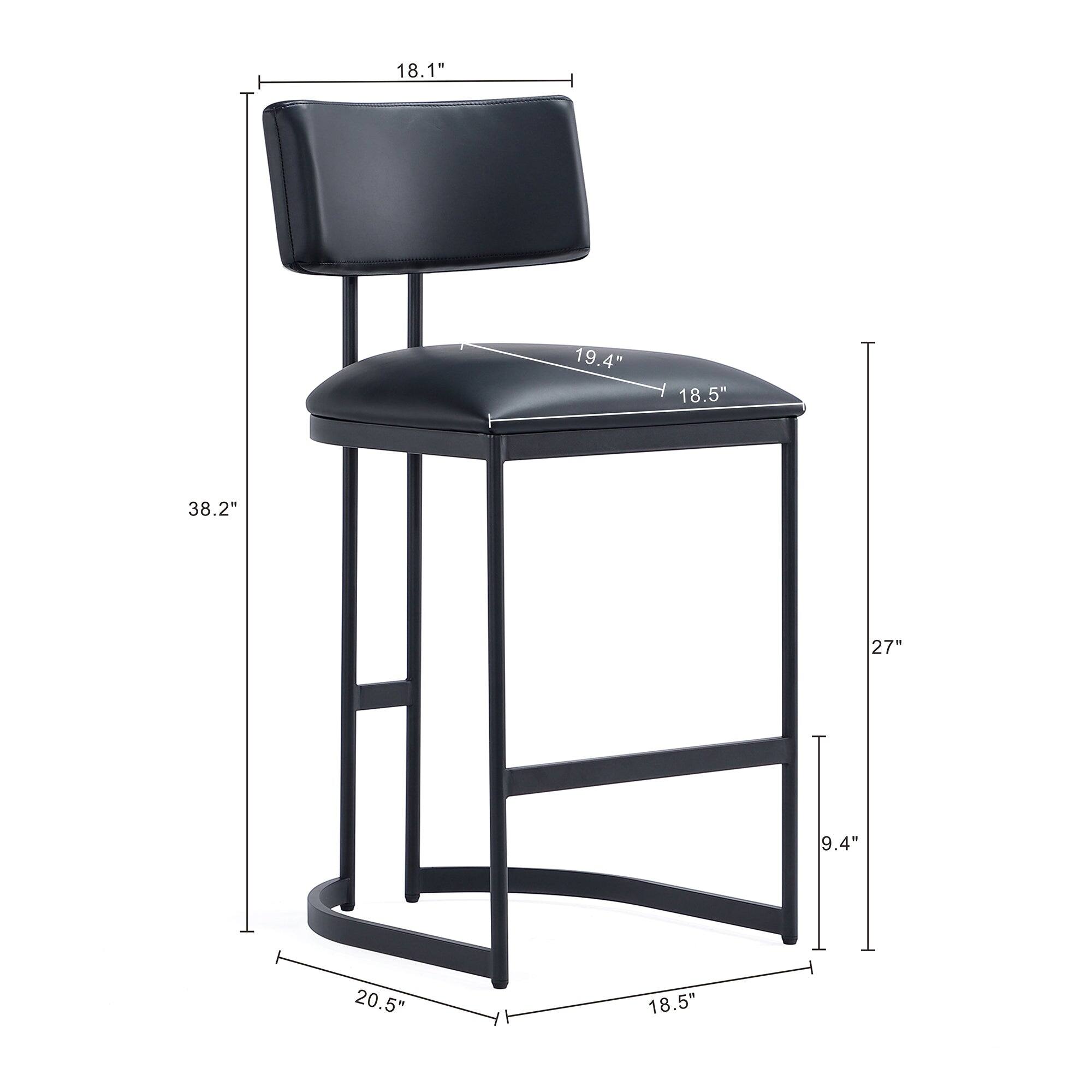 Manhattan Comfort Juno Contemporary Modern Metal Vegan Leather Counter ...