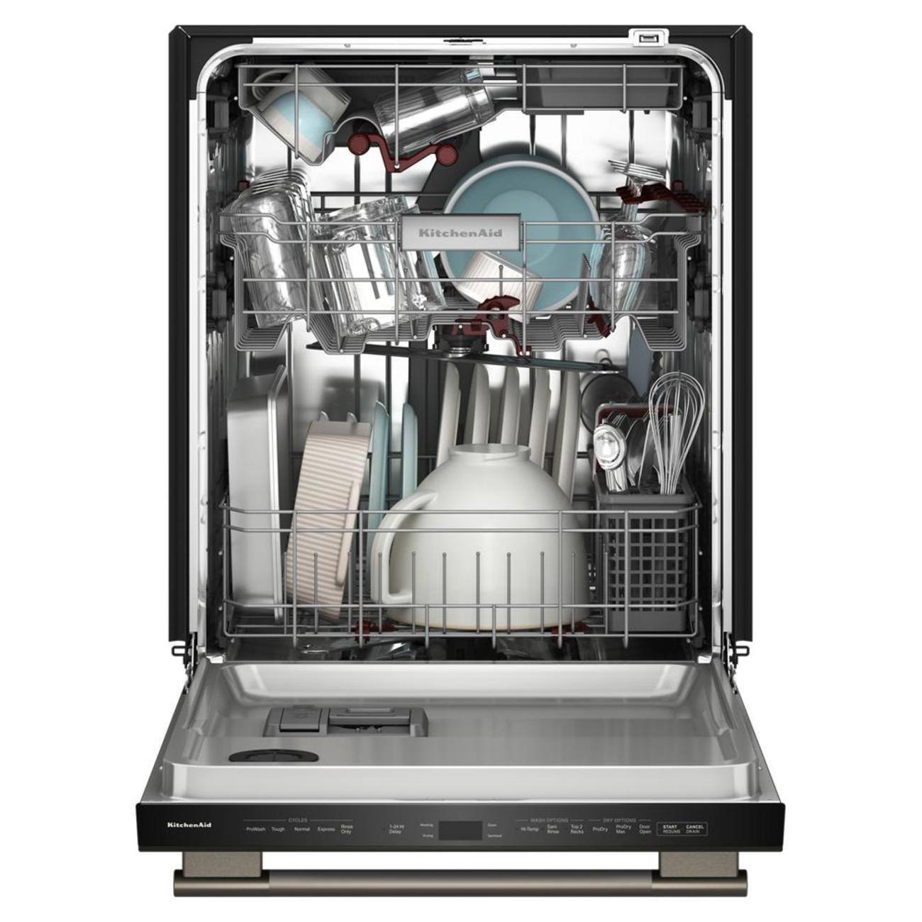 Alt View 1. KitchenAid - 24 inch Top Control Built-In Dishwasher with 360 Max Jets Third Rack and Advanced ProDry System, 44 dBA - Black Ore.