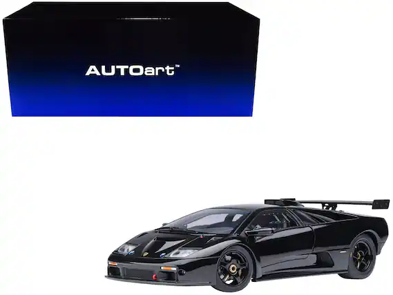 Front. Autoart - Lamborghini Diablo GTR Deep Black 1/18 Model Car by Autoart - Black.