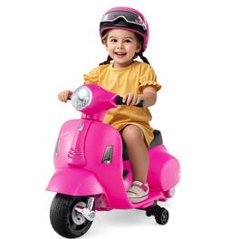 Gymax - Kids Ride on Motorcycle w/ Training Wheels Headlight Horn 6V Battery - Pink