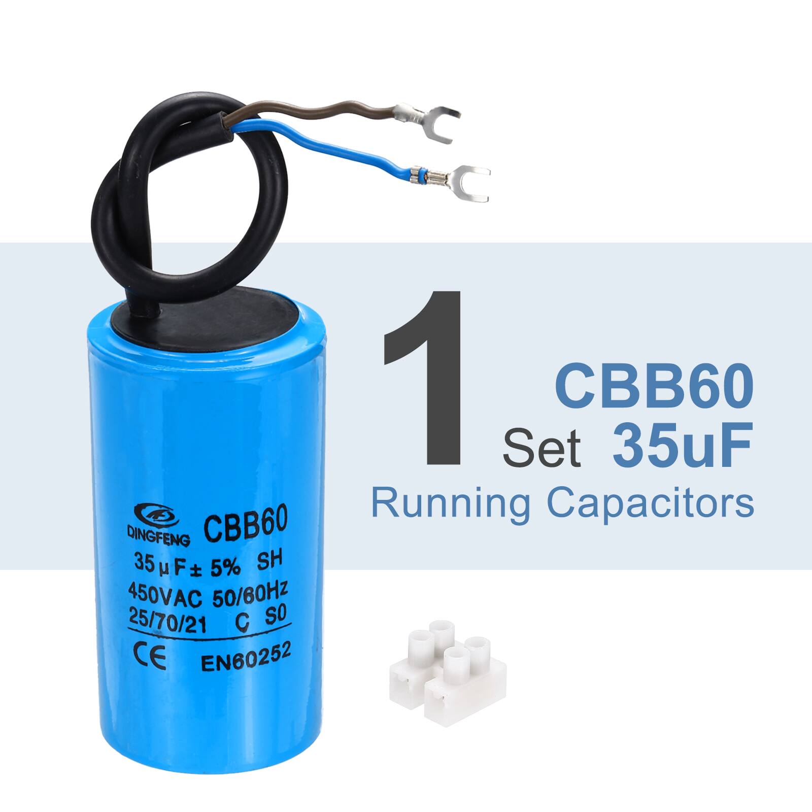 DINGFENG CBB60 35uF ±5% SH 450VAC 50/60Hz 25/70/21 C SO CE EN60252

1 Set CBB60 35uF Running Capacitors