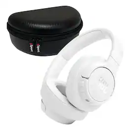 JBL - Tune 770NC Wireless Over Ear Noise Cancelling Headphone with gSport Case - White