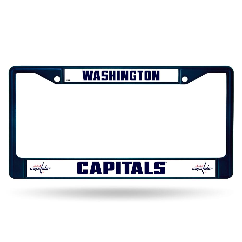 Washington Capitals NHL Licensed Blue Painted Chrome Metal License Plate Frame