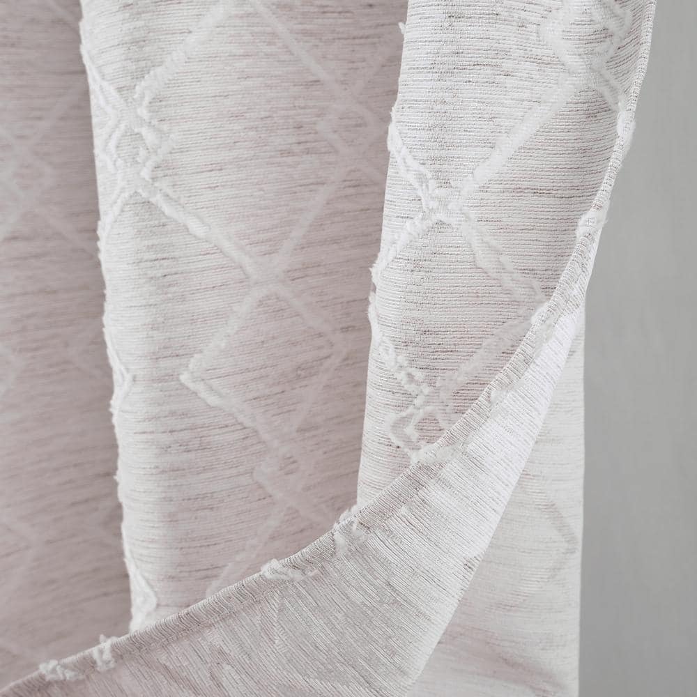 RT Designers Collection - Connor Jacquard Premium & Stylish Grommet Panel 54" x 84" - Beige