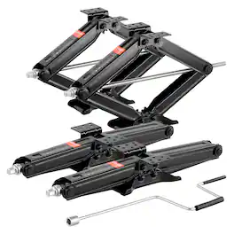 VEVOR - 5000 lbs RV Scissor Jacks, 4-23.4 in RV Stabilizer Leveling Scissor Jacks, Set of 4, Heavy Duty Stabilizer Jack - Black