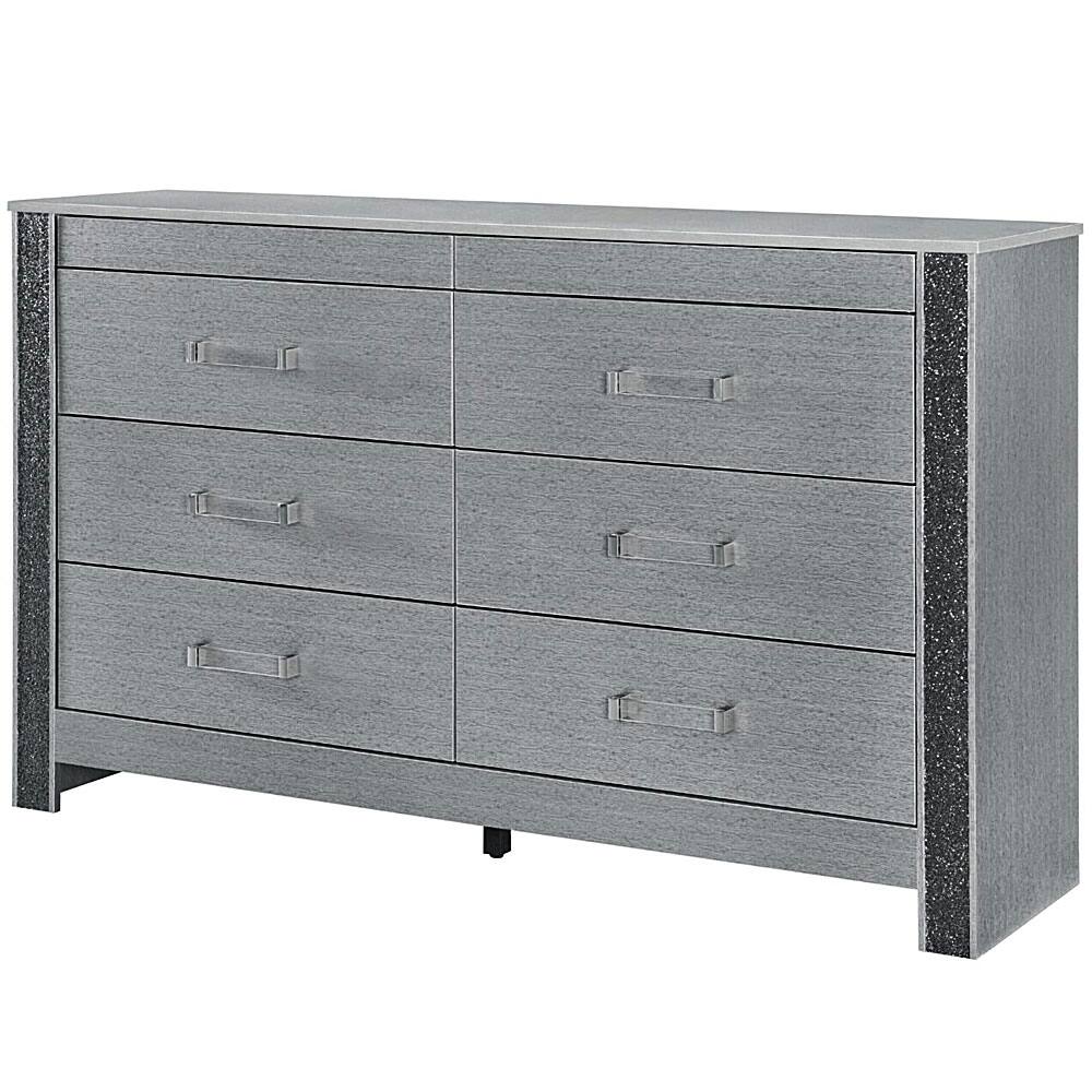 Angle. Global Furniture USA - Logan Silver Dresser - Silver.
