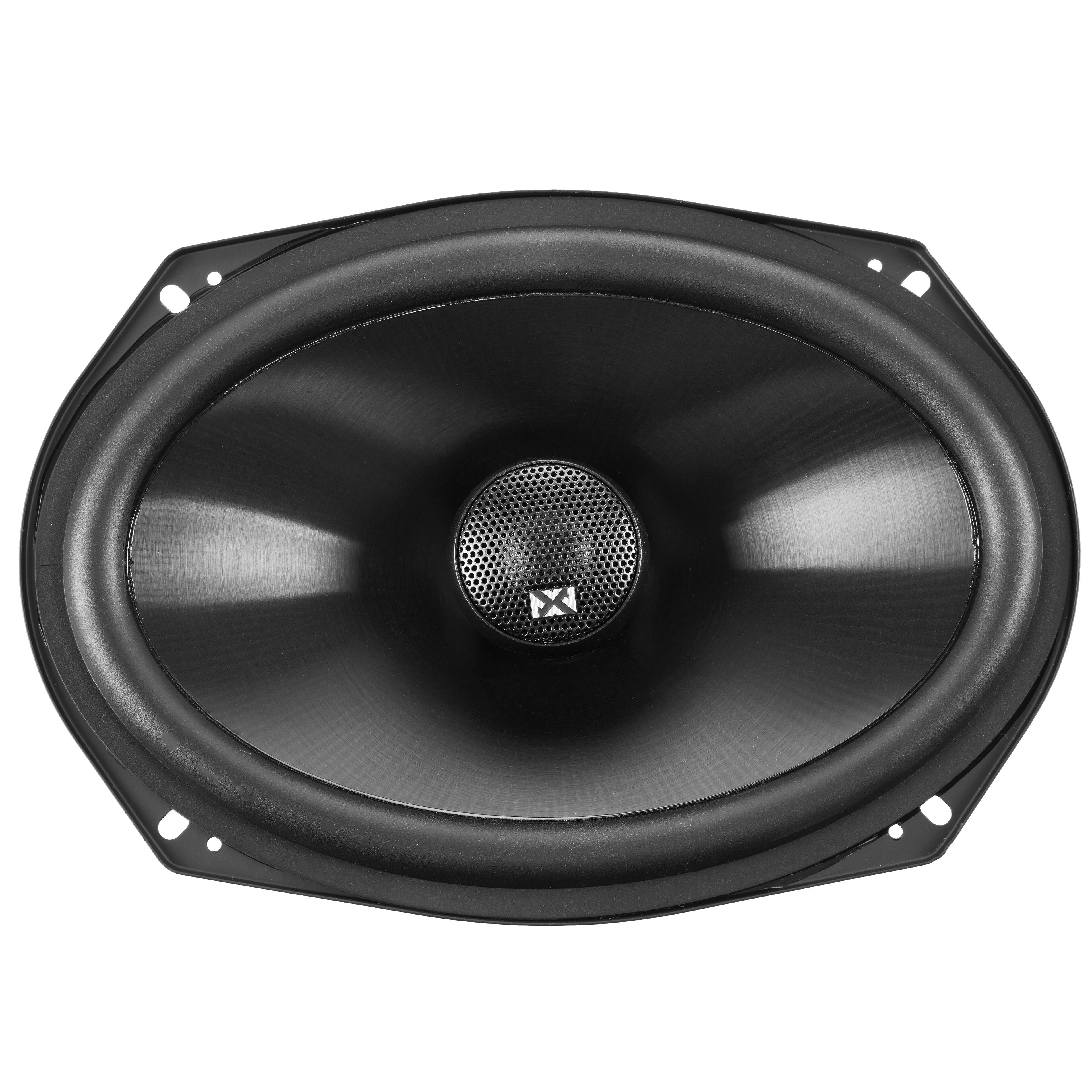 Alt View 1. NVX - VSP69 900W Peak (300W RMS) 6x9in V-Series 2-Way Coaxial Speakers with 25mm Silk Dome Tweeters.