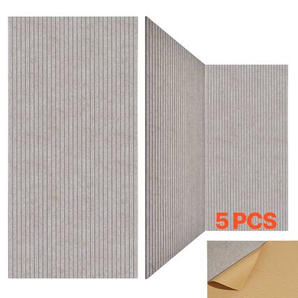 Front. VEVOR - 5PCS Acoustic Panels with Self Adhesive, 47.2 x 23.6 inch Sound Proof Foam Panels, Polyester Fiber Soundproof Wall - Camel.