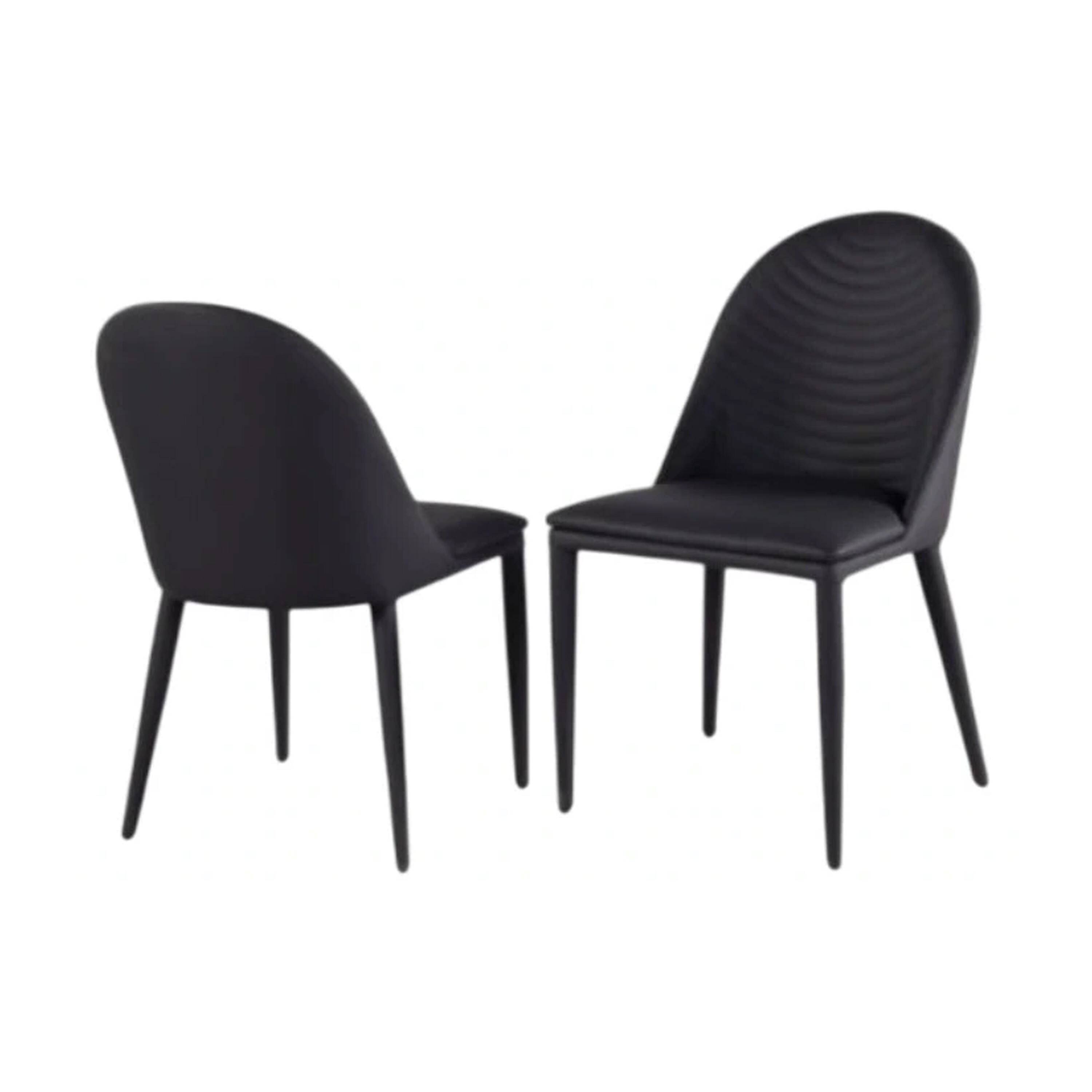 Alt View 1. Manhattan Lane - Envik Side Dining Chair Set of 2, Black Metal, Faux Leather, Foam Cushions - Black.