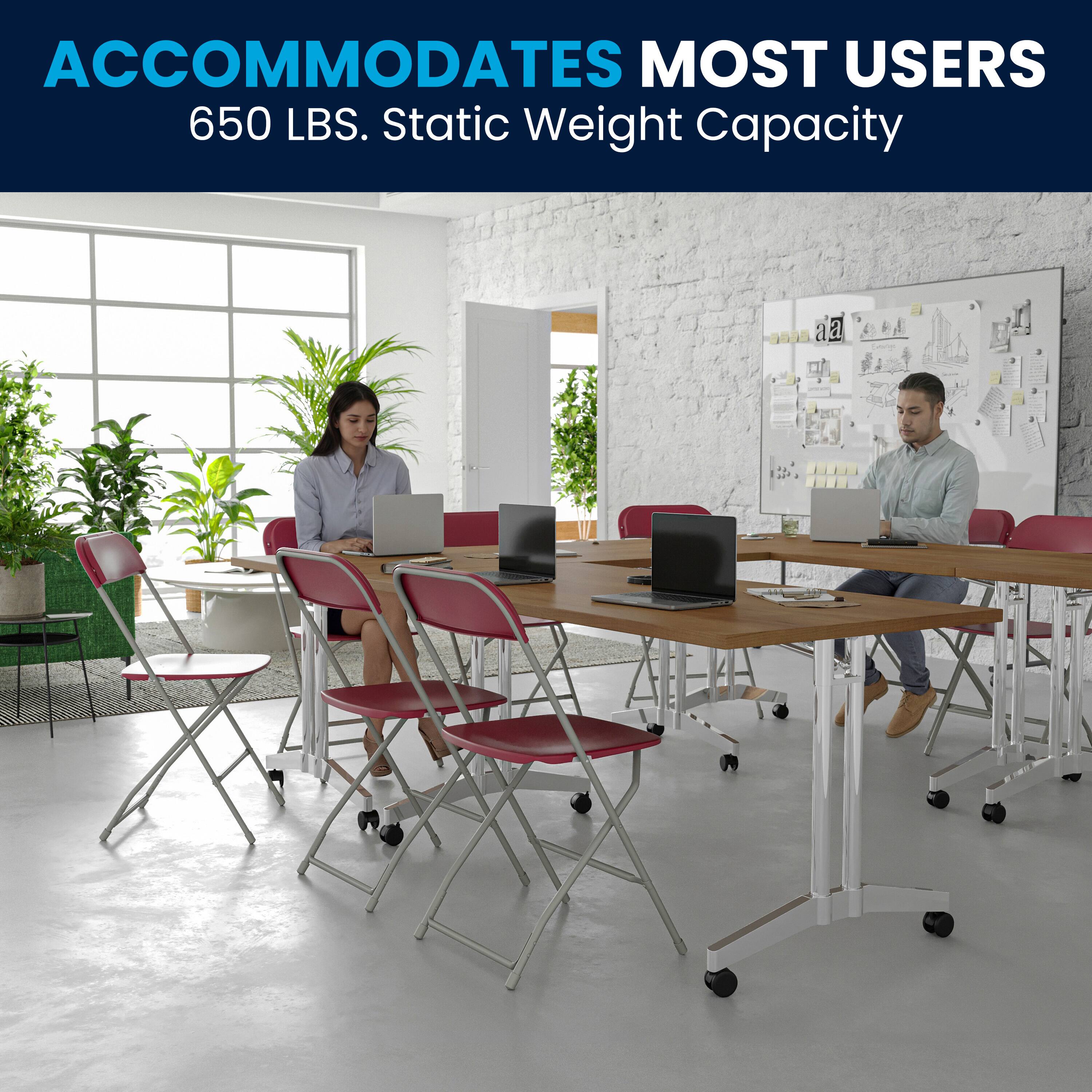 ACCOMMODATES MOST USERS  
650 LBS. Static Weight Capacity
