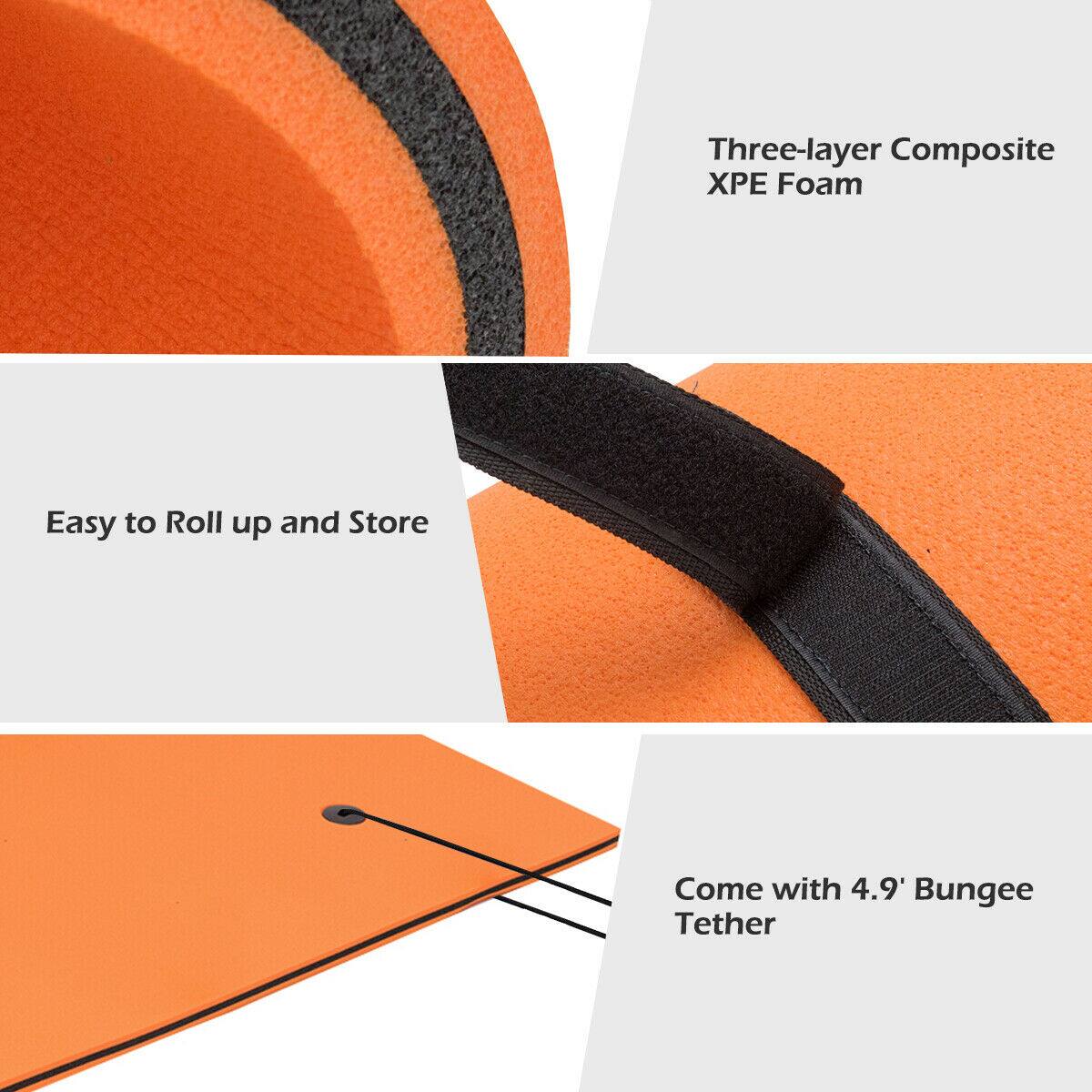 Three-layer Composite XPE Foam  
Easy to Roll up and Store  
Come with 4.9' Bungee Tether