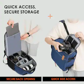 backpacks for cameras and laptops NASKVOWT Waterproof DSLR Camera Backpack this backpack ensures safe and comfortable transport for mobile photography needs Back Access Camera Backpack, 20L