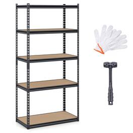 Gymax - 5-Tier Garage Shelving Unit 2200 LBS Heavy Duty Metal Storage Shelves for Pantry - Black
