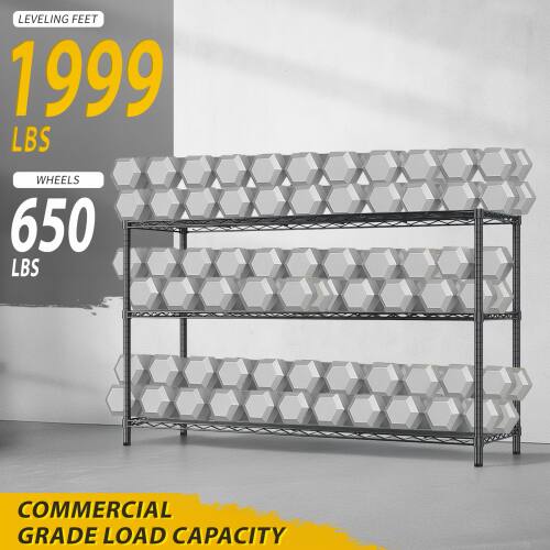 LEVELING FEET 1999 LBS  
WHEELS 650 LBS  
COMMERCIAL GRADE LOAD CAPACITY