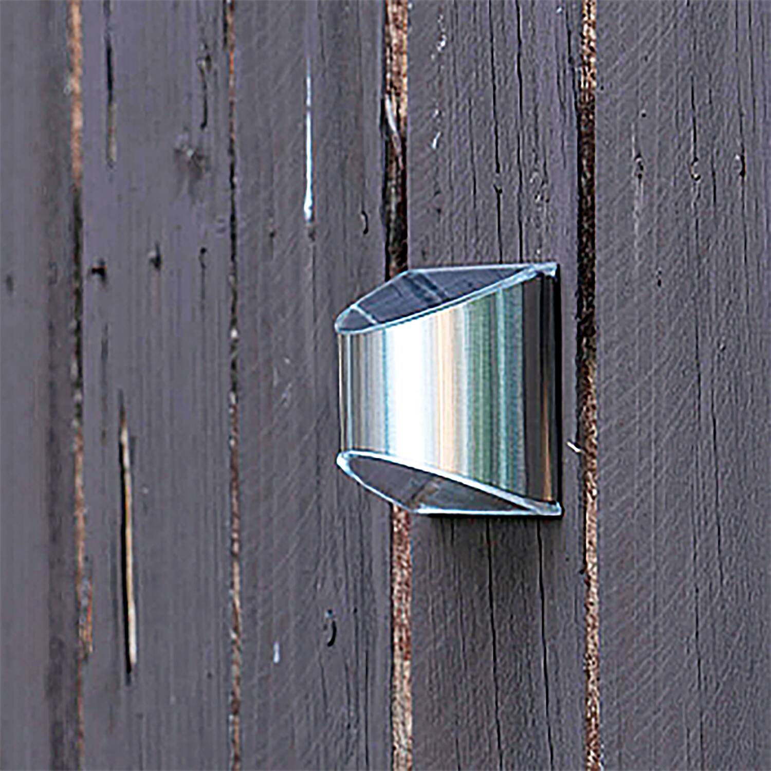 Angle. Home Zone Security - 4-Pack Decorative Outdoor Solar Wall Lights for Wall, Fence Post, or Step - Silver.