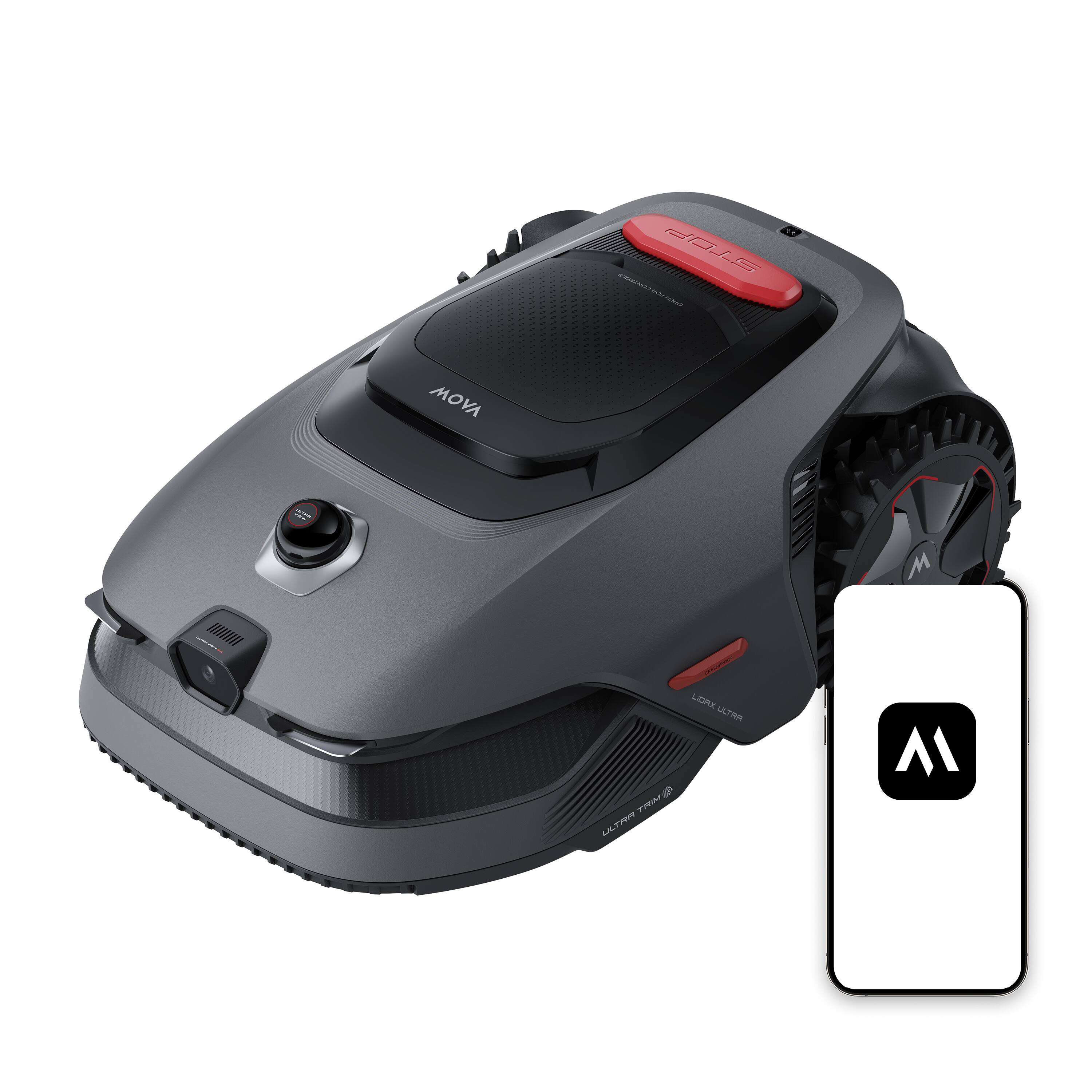 MOVA - LiDAX Ultra 1000 Robotic Lawn Mower,0.25 acre,Dual Mapping, Wire-Free,Edge Cutting, Adjustable Cutting Height - Black