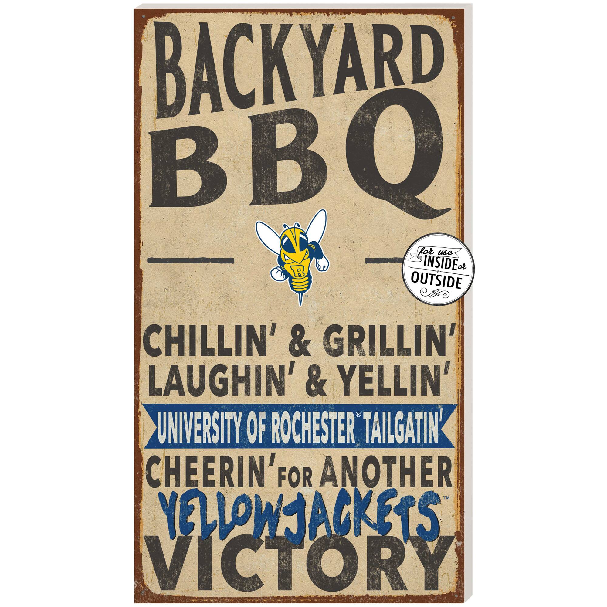 Rochester Yellow Jackets 11" x 20" Indoor/Outdoor BBQ Sign