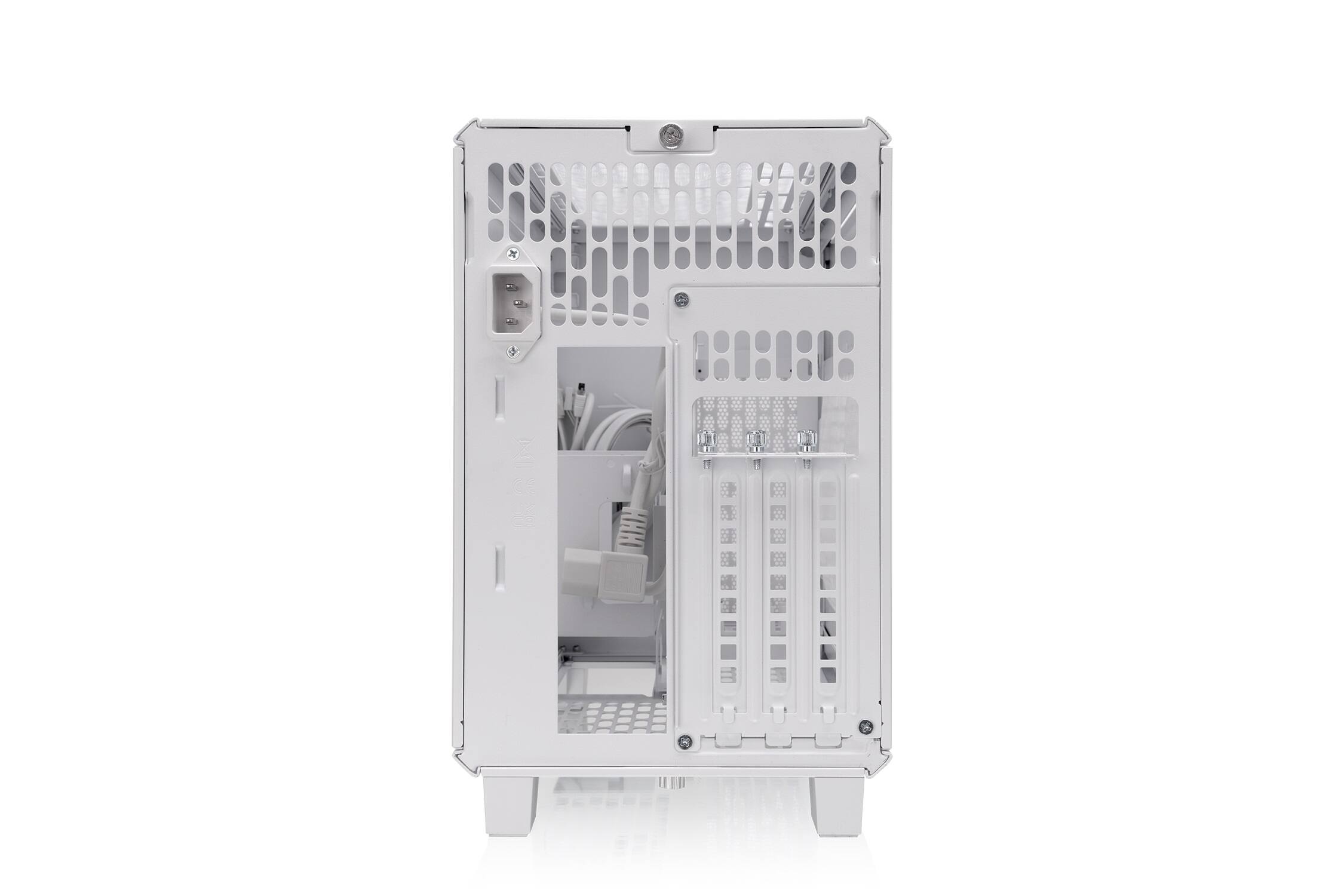 Alt View 5. Thermaltake - TR100 SFF mITX Mini Tower PC Case with PCIe 4.0 Riser Cable Included - Snow.