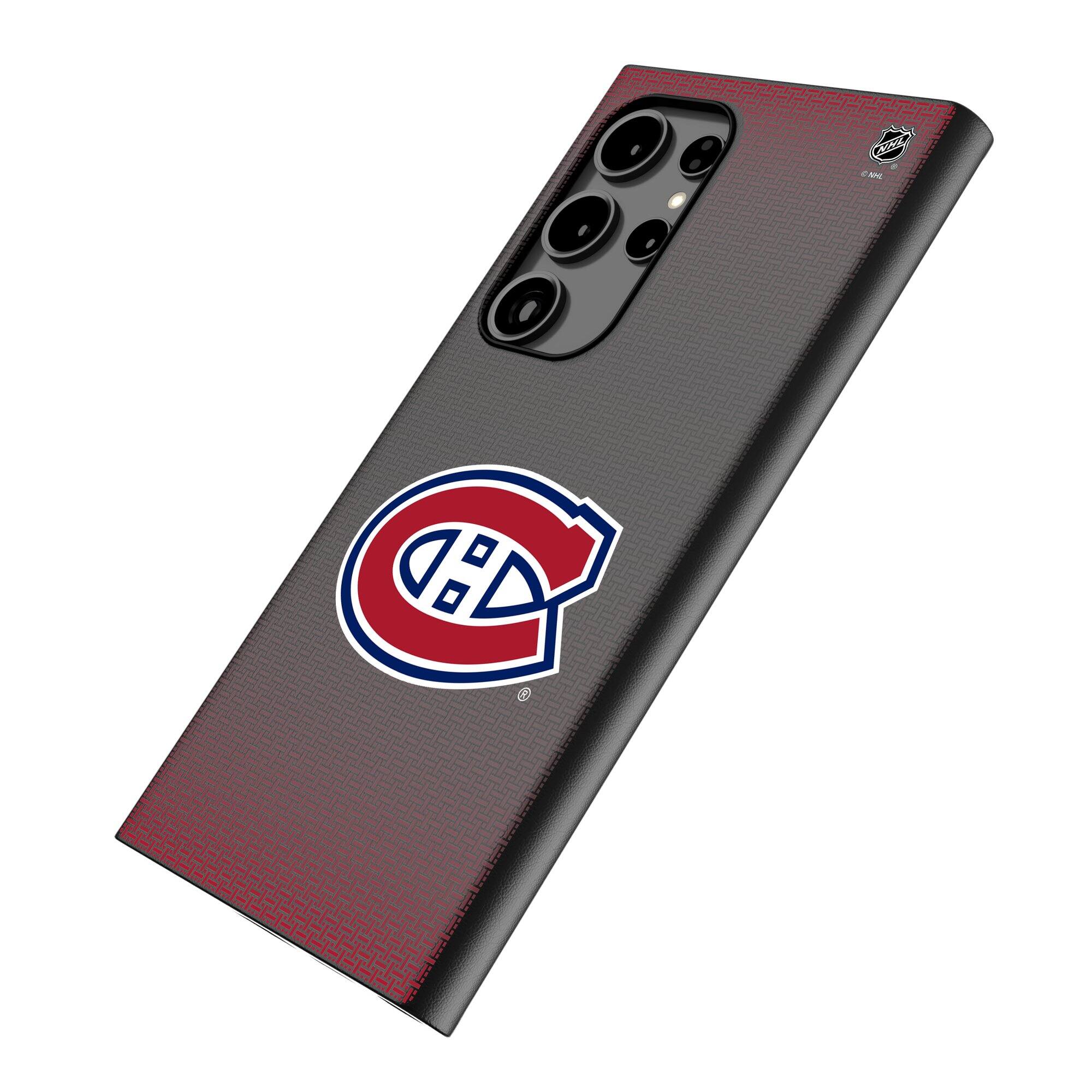 Alt View 1. Keyscaper - Montreal Canadiens Linen Galaxy Magnetic Bump Case - S24 - Black.