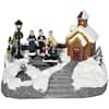 Front. Homcom - Animated Christmas Village Set with Multicolor LED Lights, Battery Operated Choir Decoration - Gray.