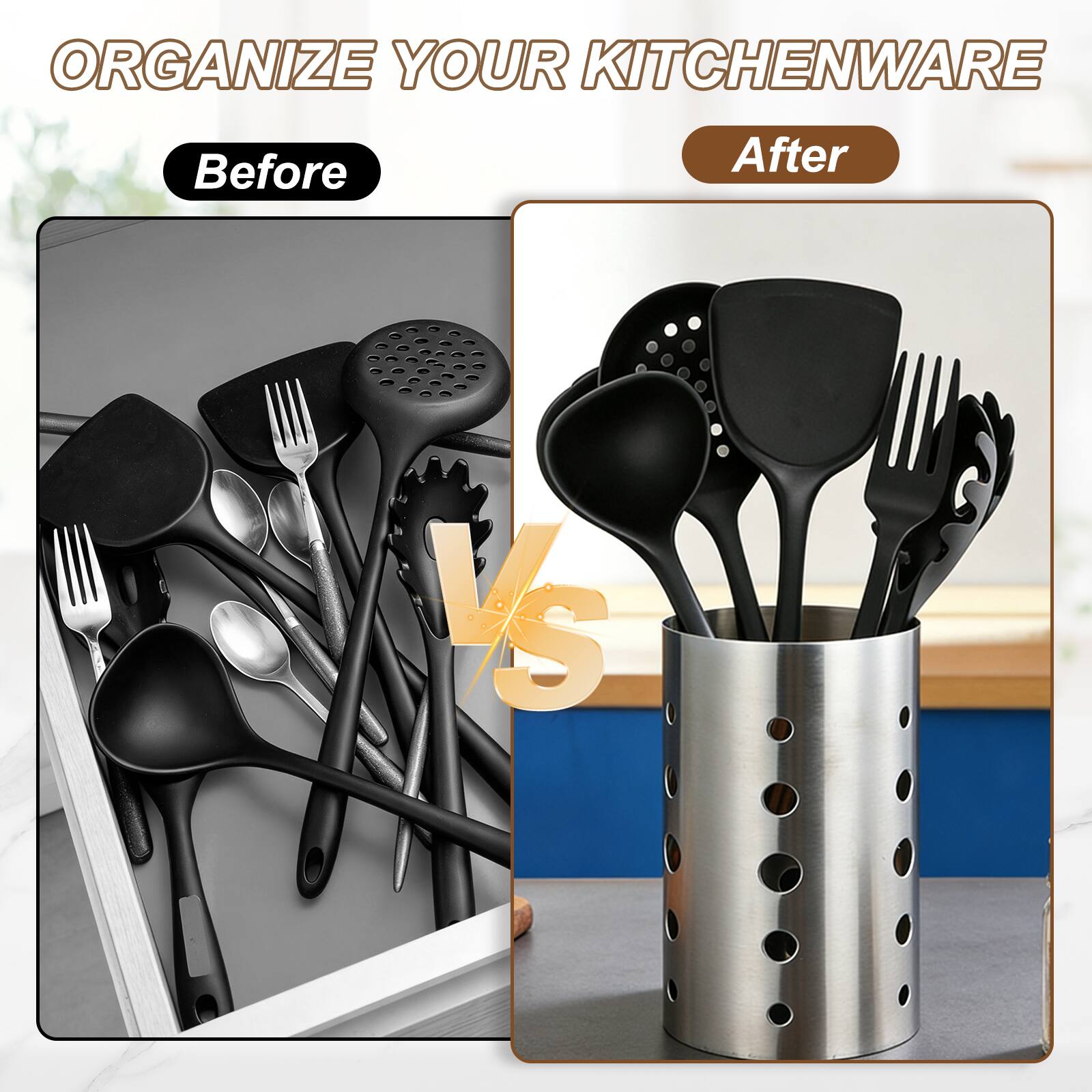 ORGANIZE YOUR KITCHENWARE

Before

After