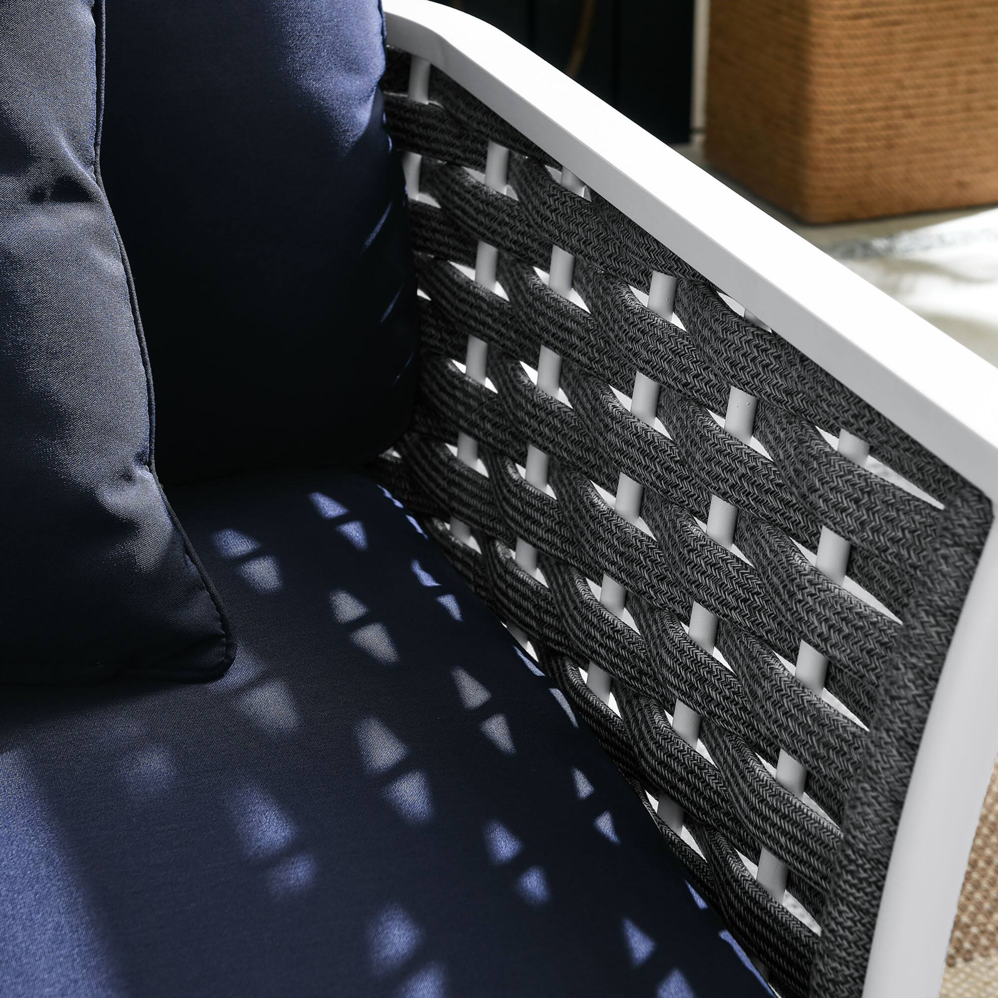 Back. Modway - Stance Outdoor Patio Aluminum Right-Facing Armchair by Modway - White Navy.