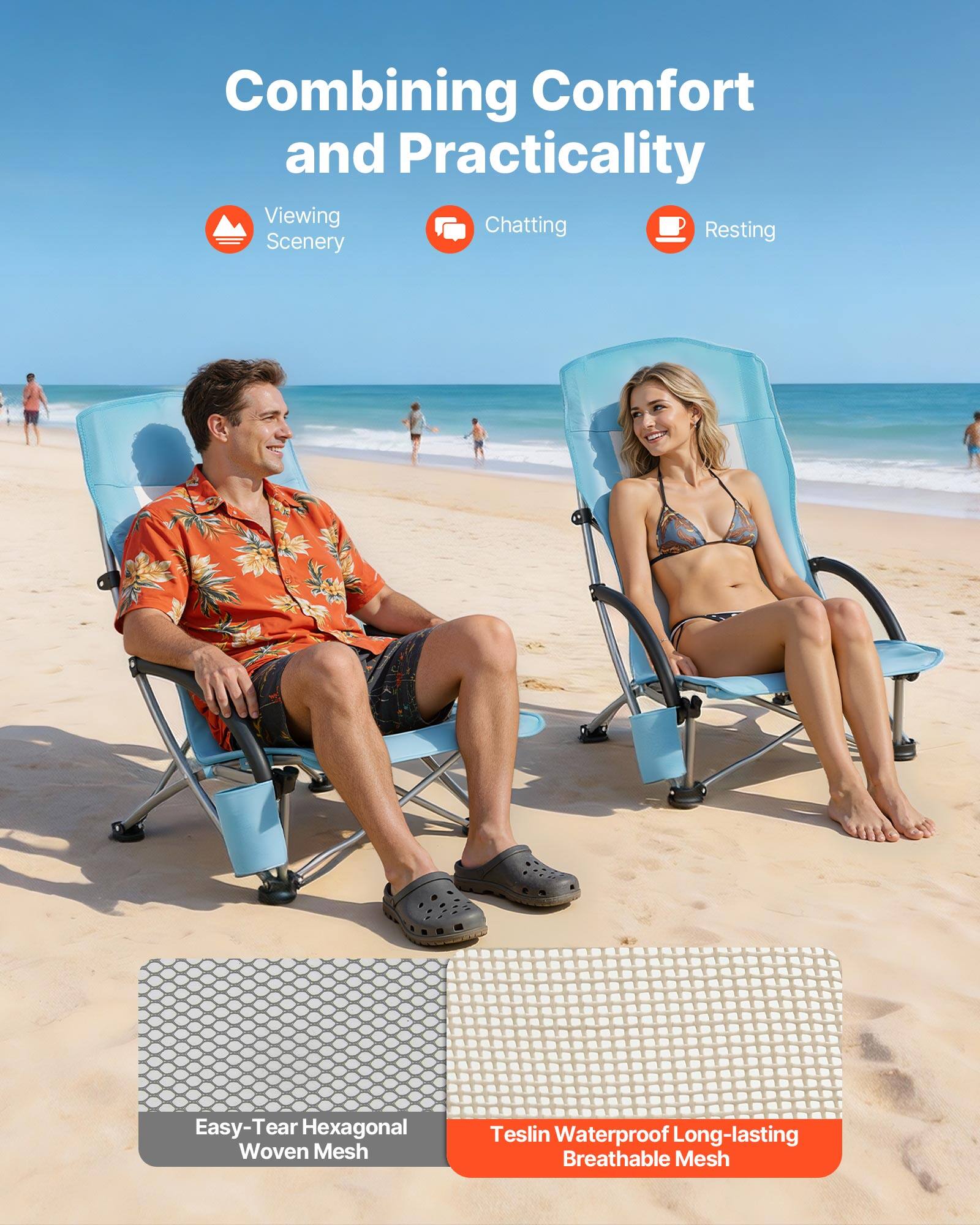 Combining Comfort and Practicality  
Viewing Scenery  
Chatting  
Resting  

Easy-Tear Hexagonal Woven Mesh  
Teslin Waterproof Long-lasting Breathable Mesh