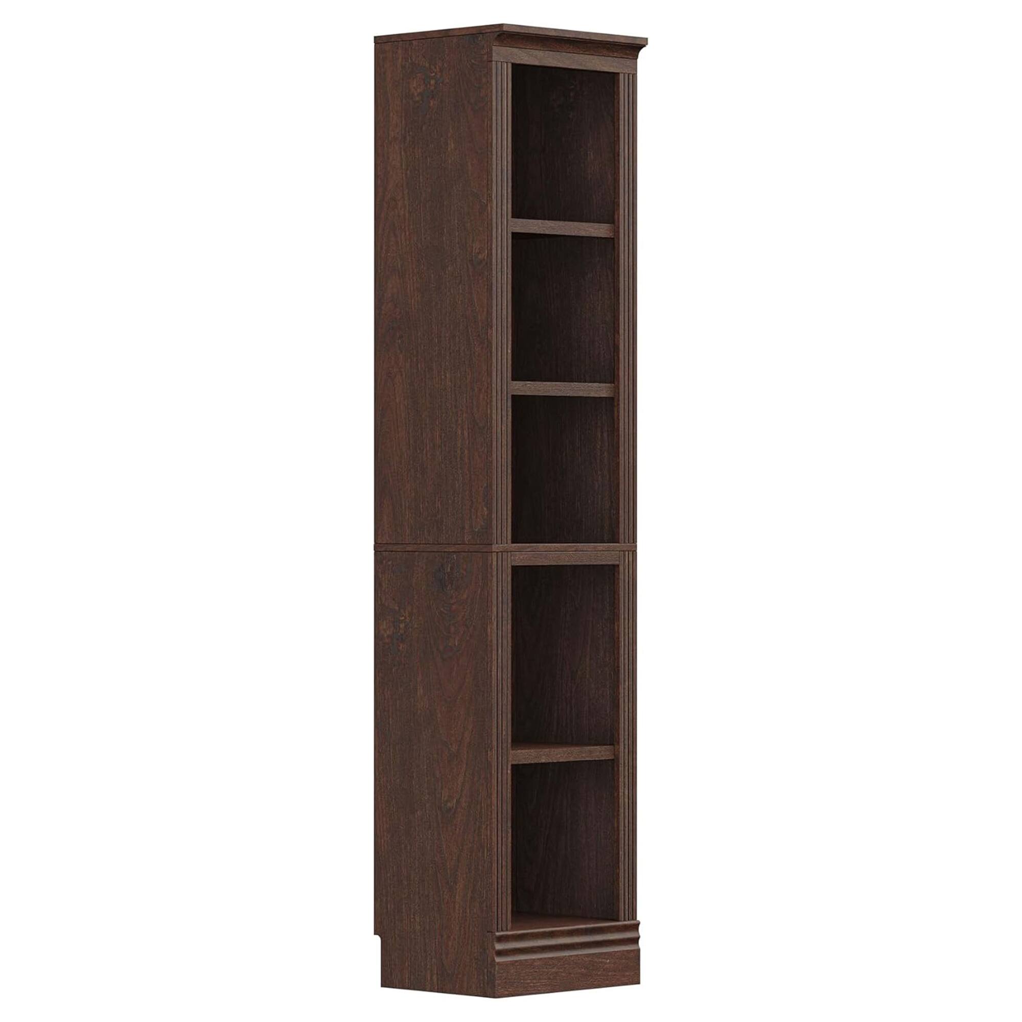 Front. VAUXHILL & CO. - VAUXHILL & CO. Halston Narrow Bookcase, Adjustable Open Shelving Unit, Cherry - Dark Cherry.