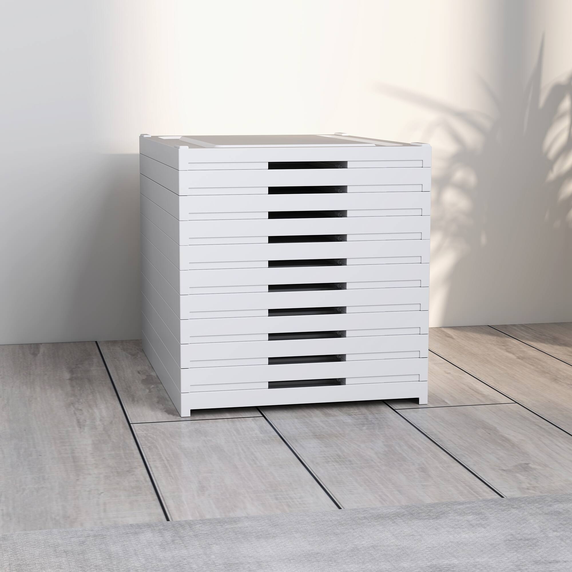 Alt View 9. Homcom - 10 Pack Foldable Shoe Organizer, Plastic No Assembly Stackable Shoe Storage Box with Clear Door, Space Saving - White.