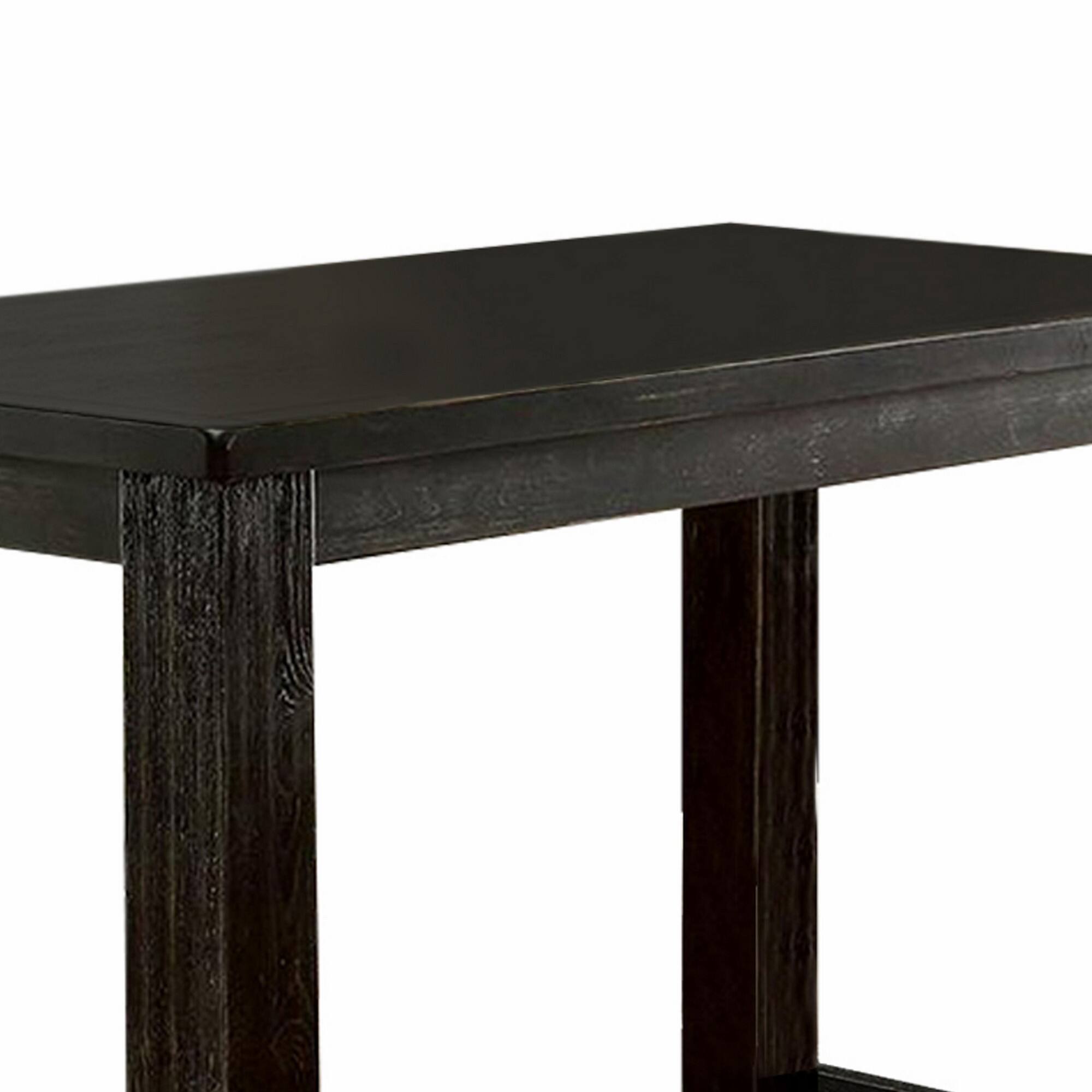 Alt View 2. Manhattan Lane - 72 Inches Rectangular Dining Table with Block Legs, Antique Black - Black.