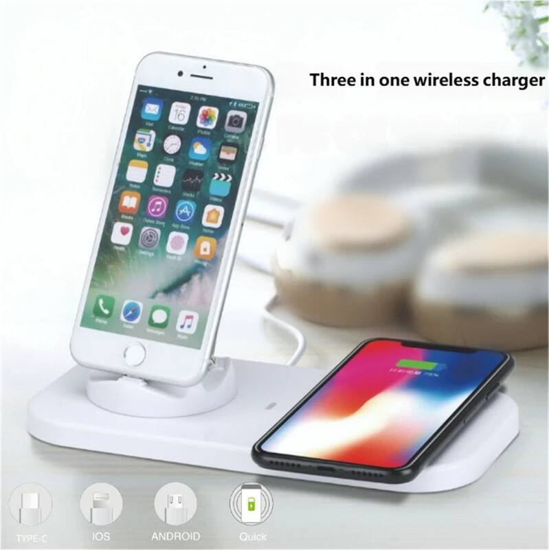 Three in one wireless charger

- TYPE-C
- IOS
- ANDROID
- Quick