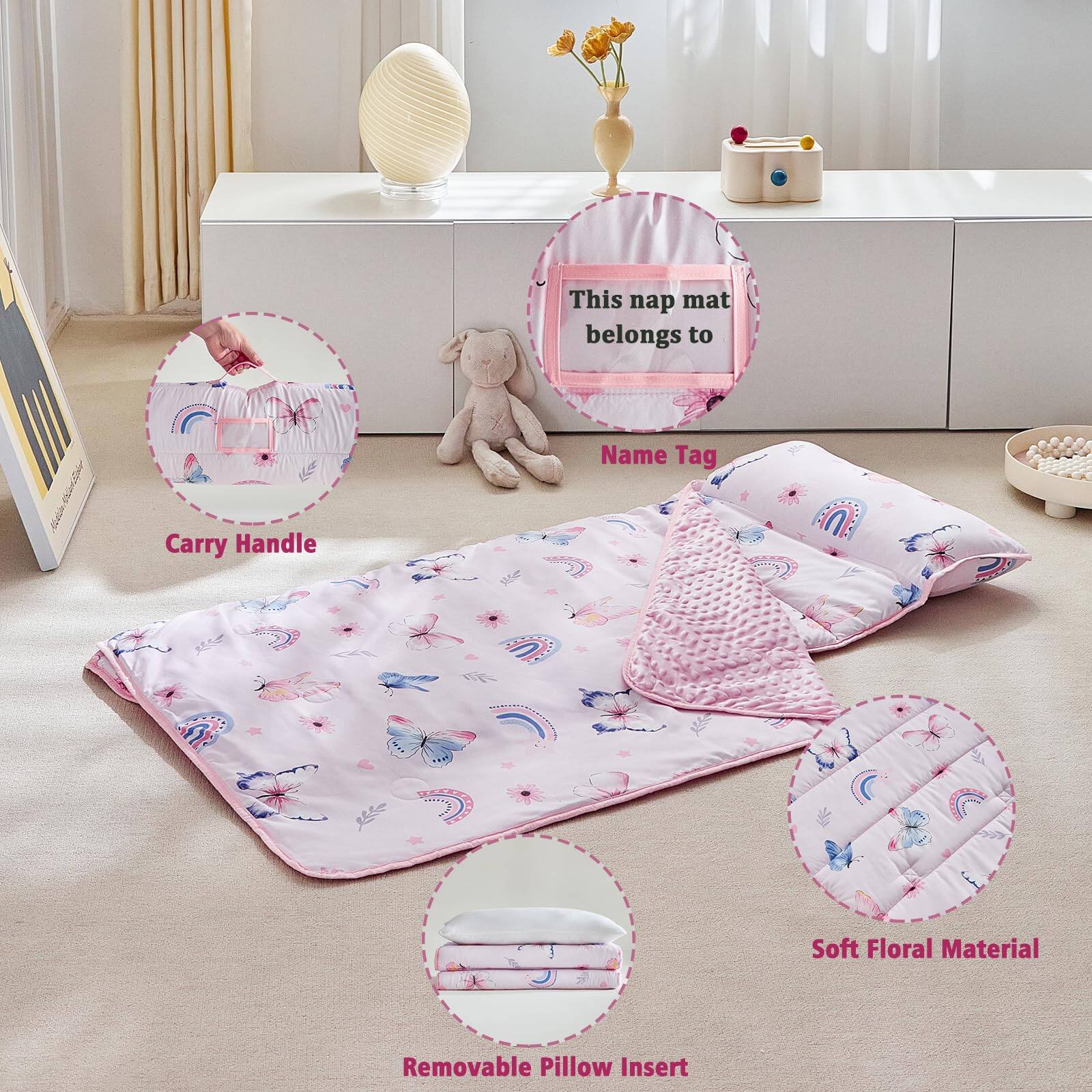 Dapper Styles Nap Mat With Pillow And Fleece Blanket Ultra Soft ...