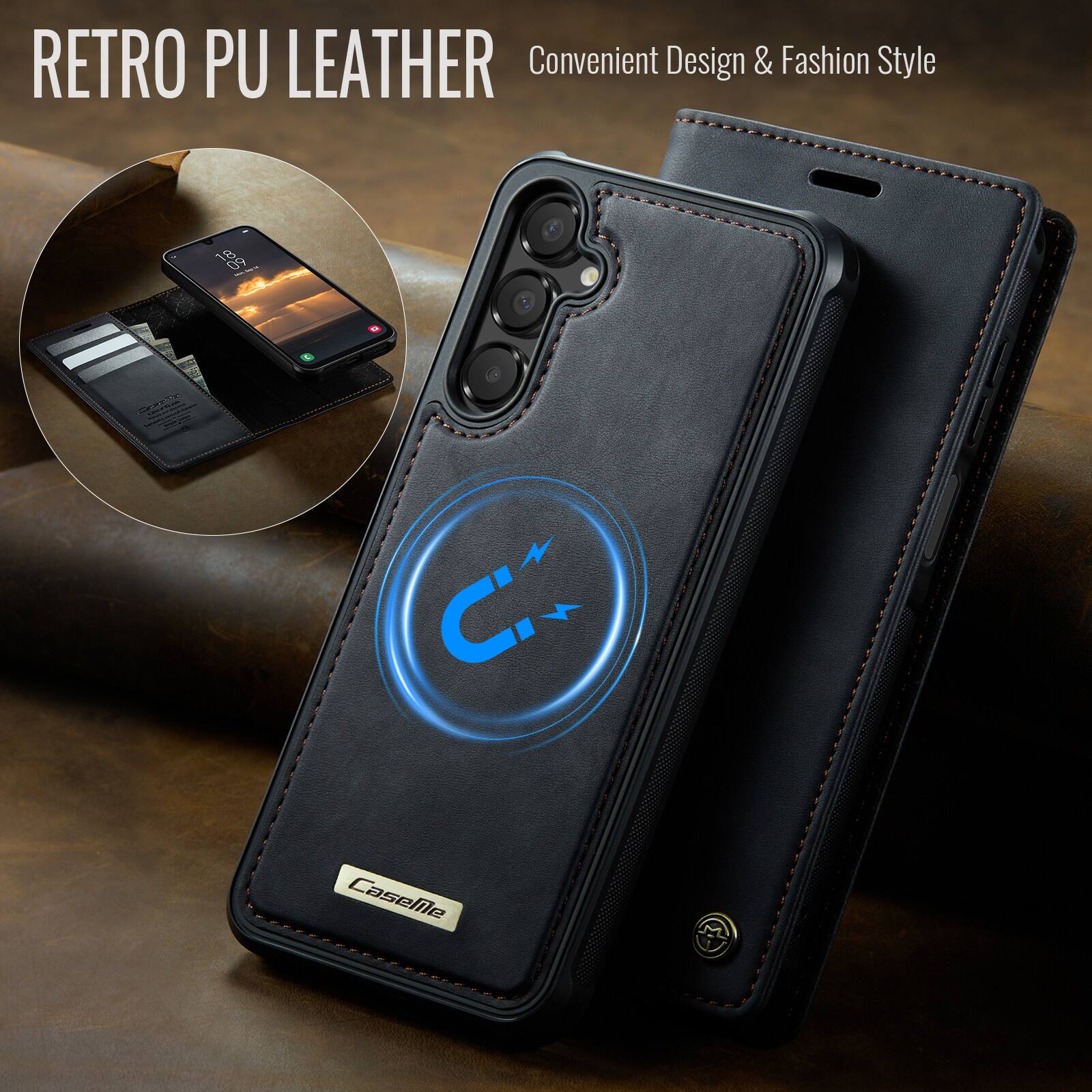 RETRO PU LEATHER  
Convenient Design & Fashion Style