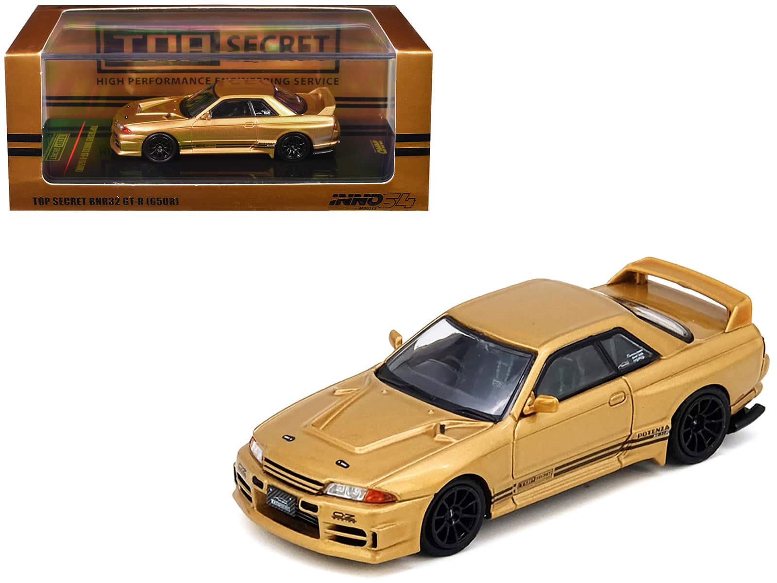 "Nissan Skyline ""Top Secret"" BNR32 GT-R (650R) RHD (Right Hand Drive) Gold Metallic 1/64 Diecast Model Car by Inno Models" price history on PriceWatchPro
