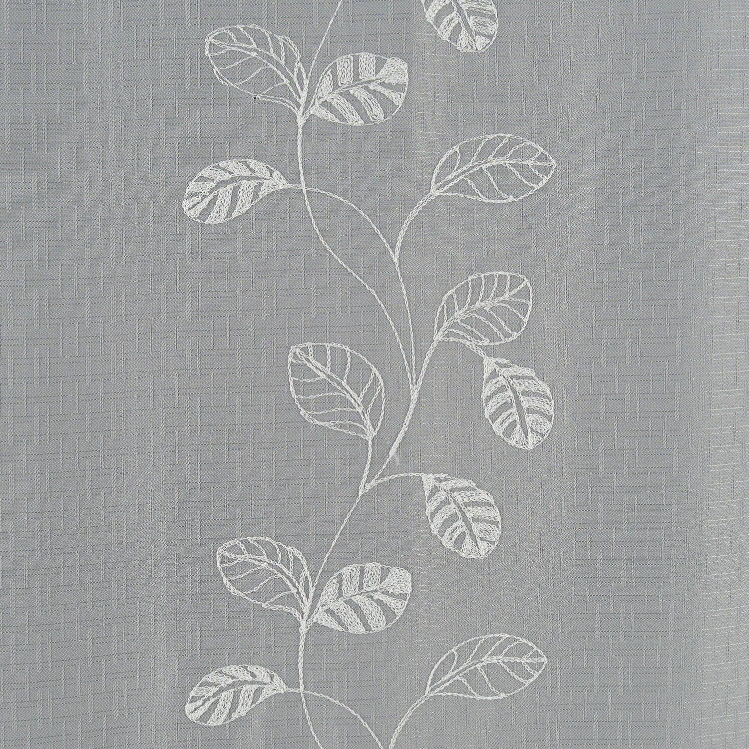Alt View 2. RT Designers Collection - RT Designers Collection 100% Polyester 140 GSM Reed Embroidered Grommet Curtain Panel 54" x 90" Grey - Grey.