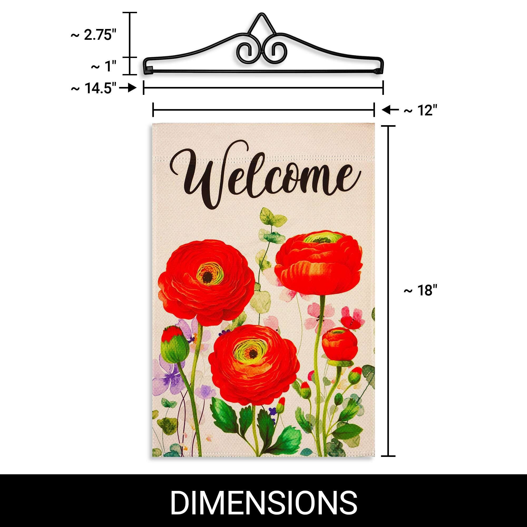 ~2.75"  
~1"  
~14.5"  
~12"  
Welcome  
~18"  

DIMENSIONS