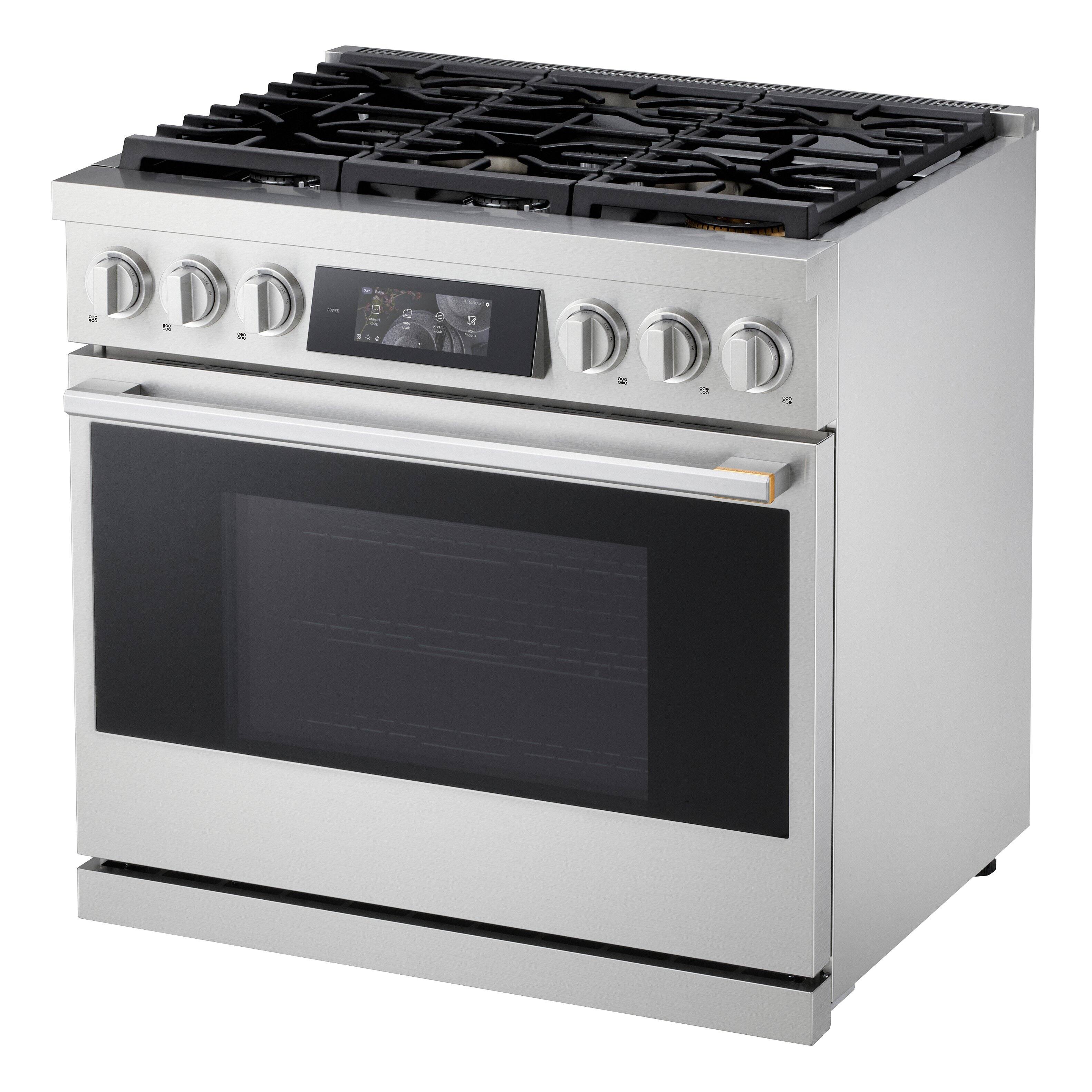 Alt View 7. LG - SIGNATURE 6.3 Cu. Ft. Slide-In Gas True Convection Pro Range with EasyClean, AirFry, and UltraHeat 23K Dual Power Burner - Stainless Steel.