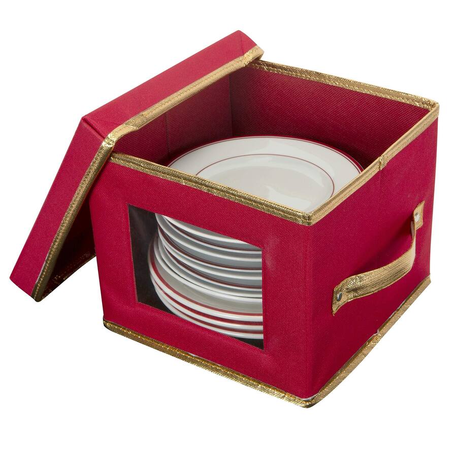 Kitchenware Plates Box Paradigms Interiors Holiday Salad Plate Dinnerware Storage Box 9 ...